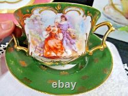 CARLSBAD tea cup and saucer courting couple love story teacup butterfly Austria