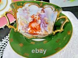 CARLSBAD tea cup and saucer courting couple love story teacup butterfly Austria