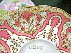 CAULDON tea cup and saucer lPINK & gold gilt teacup 1920s England TIFFANY