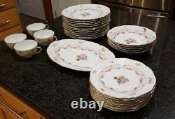 C. 1900 Antique Bernard Bloch Eichwald Floral Porcelain Plates Bowls Tea Cups +