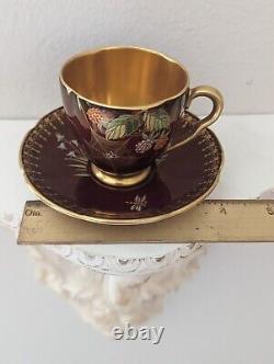 Carlton Ware Fine Bone China Spider Web Tea Cup & Saucer Mint Antique Gold Gilt