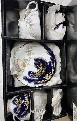 Casati ARAMCO IMPORTSFine Porcelain 10 pc Tea Cup and Saucer Set /Box #1233-TS12