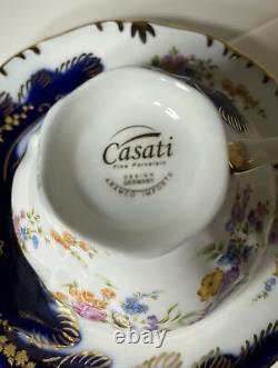 Casati ARAMCO IMPORTSFine Porcelain 10 pc Tea Cup and Saucer Set /Box #1233-TS12