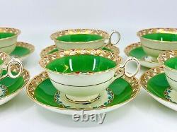 Cauldon Arts & Crafts Movement Tea Cups & Saucers Set of 6