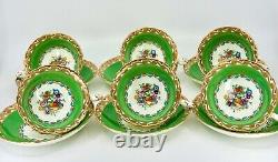 Cauldon Arts & Crafts Movement Tea Cups & Saucers Set of 6