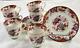 Cauldon Demitasse Tea Cup & Saucer Floral 12 Pc Set Red Blue Hand Painted Vtg