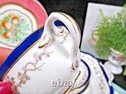 Cauldon tea cup and saucer trio & cake plate cobalt blue teacup England 20s