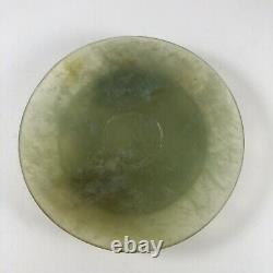 China Jade Demitasse Set Teacup Two Saucers Dragon Spoon Nephrite Celadon