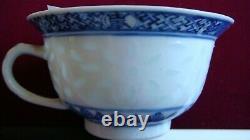 China Porcelain Plate And Teacup 5 And 3 Inches Kangxi 18c Blue And White