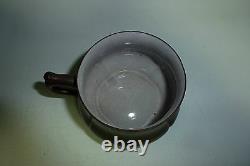 Chinese Yixing Tea Cup Crackle Glaze Inside with Smooth Bronze Feel Surface