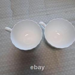 Christian Dior Pair Coffee Tea Cup & Saucer Margaret Flower Pattern White Yellow