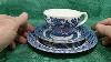 Churchill Blue And White Willow Pattern China Tea Cup Saucer And Tea Plate Trio