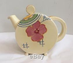 Clarice Cliff Bonjour Tea Set for Two Josefina Pattern Cups, Saucers, Teapot VGC