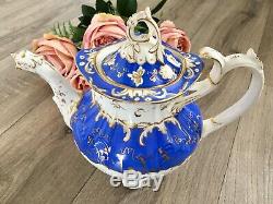 Coalport Adelaide Tea Set Blue Duck Spout Teapot Tea Coffee Cups Saucers 6810
