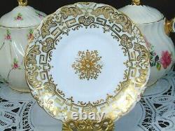 Coalport Antique 1840's Ornate Gold Gilt Wide Mouth Tea Cup And Saucer