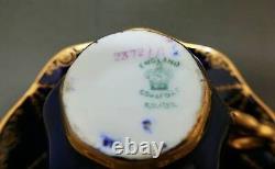 Coalport Gorgeous Gold Cup & Saucer Cobalt Blue Made in England Antique