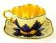 Coalport Jeweled Gold Demitasse Tea Cup & Saucer 8642