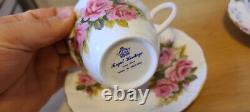 Collection of 7 Bone China Tea Cups & Saucers. Hudson, Royal albert, Hammersley