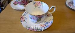 Collection of 7 Bone China Tea Cups & Saucers. Hudson, Royal albert, Hammersley