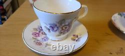 Collection of 7 Bone China Tea Cups & Saucers. Hudson, Royal albert, Hammersley