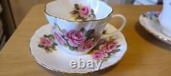 Collection of 7 Bone China Tea Cups & Saucers. Hudson, Royal albert, Hammersley