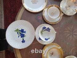 Collection of Antique German Elfenbein/Bavaria Porcelain Trio Sets