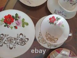 Collection of Antique German Elfenbein/Bavaria Porcelain Trio Sets