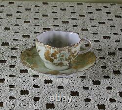 Collectors Antique Tea Cup & Saucer, Gold Decoration