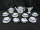 Copeland Spode Newburyport Blue & White Tea Set With 6 Cups & Saucers, Teapot