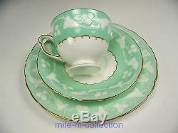 Crown Derby Pate Sur Pate Kendal Rose Medallion Trio Tea Cup Saucer Plate Signed