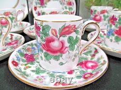 Crown Staffordshire tea cup and saucer teaset teapot floral rose 6 teacup set