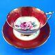 Deep Red And Gold Border With A Huge Rose Center Paragon Tea Cup And Saucer