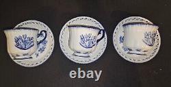 Delftware Holland Teapot & 3 Cups & Saucers