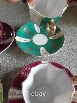 Demitasse cup and saucer set Antique Vintage Japan, Ardalt, Handpainted No. 6190