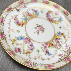 Dresden Handpainted Tea Cup & Saucer For S&G Gump Co. San Francisco Floral Gold