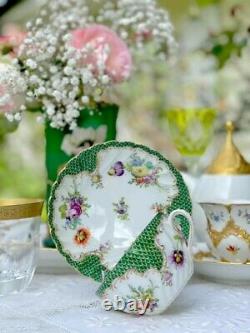 Dresden Rare Antique Large Tea Cup and Saucer Fabulous Decor