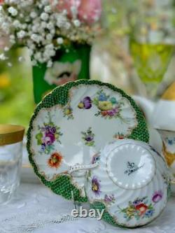 Dresden Rare Antique Large Tea Cup and Saucer Fabulous Decor