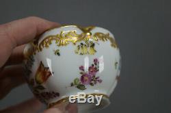 Dresden Style Eugene Clauss Paris Hand Painted Floral & Gold Tea Cup & Saucer A