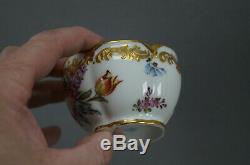 Dresden Style Eugene Clauss Paris Hand Painted Floral & Gold Tea Cup & Saucer B