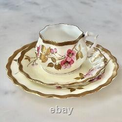 EBD. Bodley Tea Cup & Saucer Trio Plate Aesthetic Raised Cherry Branch Handle