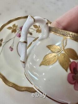 EBD. Bodley Tea Cup & Saucer Trio Plate Aesthetic Raised Cherry Branch Handle