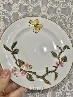 E. D. J Bodley Bowl Plate Pitcher Raised Branch Handle Butterfly Aesthetic Teacup