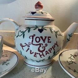 Emma Bridgewater Past Times Tea Pot Ever Thine Mug, 1pt Cup &Saucer, Cup Saucer