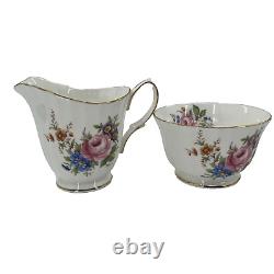 English Garden by Duchess Tea Cup Saucer Cream Sugar Rose Bone China England