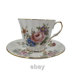 English Garden by Duchess Tea Cup Saucer Cream Sugar Rose Bone China England