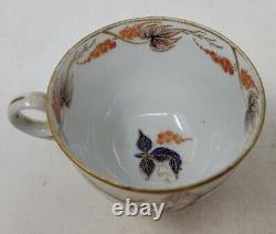 English New Hall Porcelain Tea Cup & Saucer Late 18th Imari Vine Pattern 446