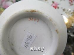 English Porcelain New Hall 1820s tea cup and saucer trio painted teacup rose