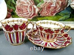 English Porcelain rare 1825 tea cup and saucer trio RIDGWAY teacup cake plate