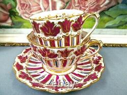 English Porcelain rare 1825 tea cup and saucer trio RIDGWAY teacup cake plate