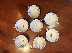 Exceptional Antique Hand-Painted Porcelain Tea & Dessert Set, Flowers PRICE DROP